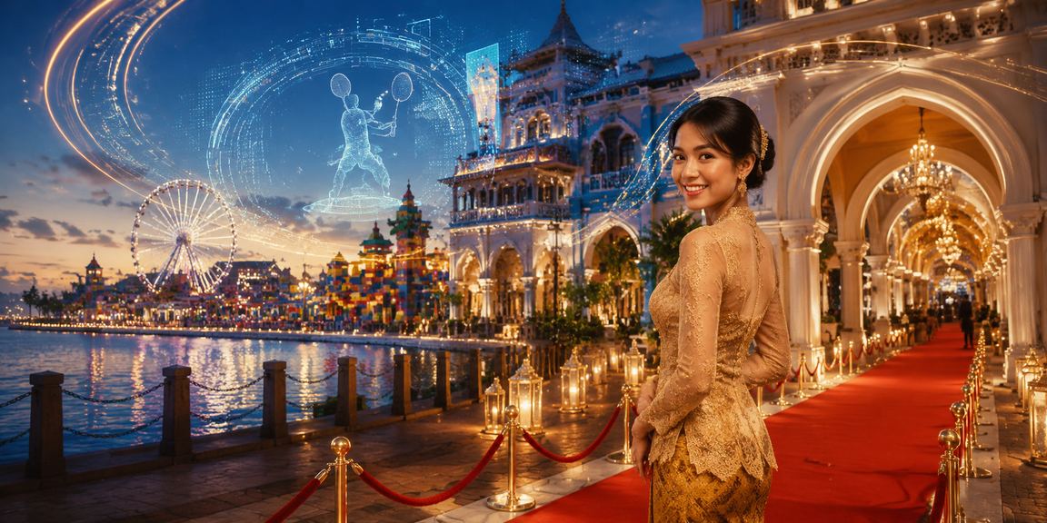 Pemenang loteri bergaya dengan pakaian kebaya di Malaysia